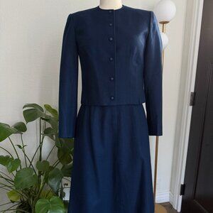 Vintage 70s Rare Pendleton 100% Wool USA Military Jacket A line Skirt Suit Set S